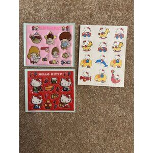 Hello Kitty 1976 Vintage Puffy Stickers Sanrio Soft Seal Japan Little Twin Stars